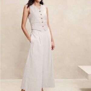 Banana Republic Cream Linen-Blend Vest NWOT